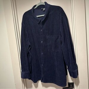 H&M Dark Blue Corduroy Shirt Jacket
